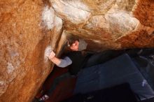 Bouldering in Hueco Tanks on 02/17/2019 with Blue Lizard Climbing and Yoga
Filename: SRM_20190217_1213340.jpg
Aperture: f/4.5
Shutter Speed: 1/320
Body: Canon EOS-1D Mark II
Lens: Canon EF 16-35mm f/2.8 L