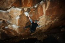 Bouldering in Hueco Tanks on 02/17/2019 with Blue Lizard Climbing and Yoga
Filename: SRM_20190217_1529210.jpg
Aperture: f/8.0
Shutter Speed: 1/250
Body: Canon EOS-1D Mark II
Lens: Canon EF 16-35mm f/2.8 L