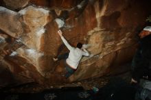 Bouldering in Hueco Tanks on 02/17/2019 with Blue Lizard Climbing and Yoga
Filename: SRM_20190217_1534450.jpg
Aperture: f/8.0
Shutter Speed: 1/250
Body: Canon EOS-1D Mark II
Lens: Canon EF 16-35mm f/2.8 L