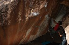 Bouldering in Hueco Tanks on 02/22/2019 with Blue Lizard Climbing and Yoga
Filename: SRM_20190222_1341340.jpg
Aperture: f/7.1
Shutter Speed: 1/250
Body: Canon EOS-1D Mark II
Lens: Canon EF 16-35mm f/2.8 L