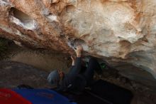 Bouldering in Hueco Tanks on 03/01/2019 with Blue Lizard Climbing and Yoga
Filename: SRM_20190301_1124090.jpg
Aperture: f/5.6
Shutter Speed: 1/160
Body: Canon EOS-1D Mark II
Lens: Canon EF 16-35mm f/2.8 L