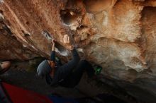 Bouldering in Hueco Tanks on 03/01/2019 with Blue Lizard Climbing and Yoga
Filename: SRM_20190301_1124340.jpg
Aperture: f/5.6
Shutter Speed: 1/320
Body: Canon EOS-1D Mark II
Lens: Canon EF 16-35mm f/2.8 L