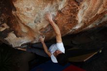Bouldering in Hueco Tanks on 03/01/2019 with Blue Lizard Climbing and Yoga
Filename: SRM_20190301_1140210.jpg
Aperture: f/5.6
Shutter Speed: 1/320
Body: Canon EOS-1D Mark II
Lens: Canon EF 16-35mm f/2.8 L