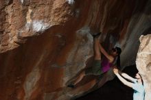 Bouldering in Hueco Tanks on 03/01/2019 with Blue Lizard Climbing and Yoga
Filename: SRM_20190301_1210200.jpg
Aperture: f/5.0
Shutter Speed: 1/250
Body: Canon EOS-1D Mark II
Lens: Canon EF 50mm f/1.8 II