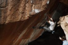Bouldering in Hueco Tanks on 03/01/2019 with Blue Lizard Climbing and Yoga
Filename: SRM_20190301_1213180.jpg
Aperture: f/5.0
Shutter Speed: 1/250
Body: Canon EOS-1D Mark II
Lens: Canon EF 50mm f/1.8 II