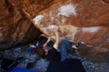 Bouldering in Hueco Tanks on 03/01/2019 with Blue Lizard Climbing and Yoga
Filename: SRM_20190301_1448250.jpg
Aperture: f/5.0
Shutter Speed: 1/200
Body: Canon EOS-1D Mark II
Lens: Canon EF 16-35mm f/2.8 L