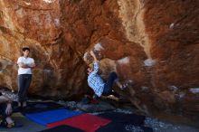 Bouldering in Hueco Tanks on 03/01/2019 with Blue Lizard Climbing and Yoga
Filename: SRM_20190301_1506090.jpg
Aperture: f/5.0
Shutter Speed: 1/320
Body: Canon EOS-1D Mark II
Lens: Canon EF 16-35mm f/2.8 L