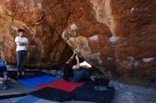 Bouldering in Hueco Tanks on 03/01/2019 with Blue Lizard Climbing and Yoga
Filename: SRM_20190301_1506441.jpg
Aperture: f/5.0
Shutter Speed: 1/320
Body: Canon EOS-1D Mark II
Lens: Canon EF 16-35mm f/2.8 L