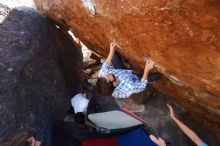 Bouldering in Hueco Tanks on 03/01/2019 with Blue Lizard Climbing and Yoga

Filename: SRM_20190301_1625370.jpg
Aperture: f/4.5
Shutter Speed: 1/400
Body: Canon EOS-1D Mark II
Lens: Canon EF 16-35mm f/2.8 L