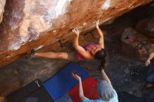 Bouldering in Hueco Tanks on 03/01/2019 with Blue Lizard Climbing and Yoga
Filename: SRM_20190301_1724051.jpg
Aperture: f/5.0
Shutter Speed: 1/250
Body: Canon EOS-1D Mark II
Lens: Canon EF 16-35mm f/2.8 L
