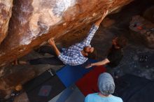 Bouldering in Hueco Tanks on 03/01/2019 with Blue Lizard Climbing and Yoga
Filename: SRM_20190301_1726421.jpg
Aperture: f/5.0
Shutter Speed: 1/250
Body: Canon EOS-1D Mark II
Lens: Canon EF 16-35mm f/2.8 L