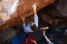 Bouldering in Hueco Tanks on 03/01/2019 with Blue Lizard Climbing and Yoga
Filename: SRM_20190301_1726530.jpg
Aperture: f/5.0
Shutter Speed: 1/250
Body: Canon EOS-1D Mark II
Lens: Canon EF 16-35mm f/2.8 L