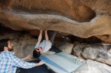 Bouldering in Hueco Tanks on 03/02/2019 with Blue Lizard Climbing and Yoga
Filename: SRM_20190302_1028450.jpg
Aperture: f/5.6
Shutter Speed: 1/400
Body: Canon EOS-1D Mark II
Lens: Canon EF 16-35mm f/2.8 L