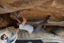 Bouldering in Hueco Tanks on 03/02/2019 with Blue Lizard Climbing and Yoga
Filename: SRM_20190302_1029050.jpg
Aperture: f/5.6
Shutter Speed: 1/320
Body: Canon EOS-1D Mark II
Lens: Canon EF 16-35mm f/2.8 L
