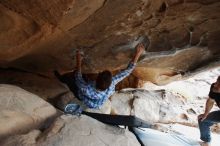 Bouldering in Hueco Tanks on 03/02/2019 with Blue Lizard Climbing and Yoga
Filename: SRM_20190302_1036150.jpg
Aperture: f/5.6
Shutter Speed: 1/160
Body: Canon EOS-1D Mark II
Lens: Canon EF 16-35mm f/2.8 L