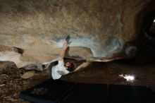 Bouldering in Hueco Tanks on 03/02/2019 with Blue Lizard Climbing and Yoga
Filename: SRM_20190302_1258560.jpg
Aperture: f/8.0
Shutter Speed: 1/250
Body: Canon EOS-1D Mark II
Lens: Canon EF 16-35mm f/2.8 L
