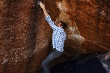 Bouldering in Hueco Tanks on 03/02/2019 with Blue Lizard Climbing and Yoga

Filename: SRM_20190302_1548261.jpg
Aperture: f/5.6
Shutter Speed: 1/400
Body: Canon EOS-1D Mark II
Lens: Canon EF 16-35mm f/2.8 L