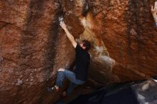 Bouldering in Hueco Tanks on 03/02/2019 with Blue Lizard Climbing and Yoga
Filename: SRM_20190302_1550361.jpg
Aperture: f/5.6
Shutter Speed: 1/250
Body: Canon EOS-1D Mark II
Lens: Canon EF 16-35mm f/2.8 L
