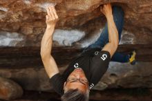Bouldering in Hueco Tanks on 03/03/2019 with Blue Lizard Climbing and Yoga
Filename: SRM_20190303_1355130.jpg
Aperture: f/2.8
Shutter Speed: 1/400
Body: Canon EOS-1D Mark II
Lens: Canon EF 50mm f/1.8 II