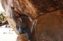 Bouldering in Hueco Tanks on 03/09/2019 with Blue Lizard Climbing and Yoga
Filename: SRM_20190309_1220380.jpg
Aperture: f/5.6
Shutter Speed: 1/400
Body: Canon EOS-1D Mark II
Lens: Canon EF 16-35mm f/2.8 L