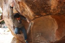 Bouldering in Hueco Tanks on 03/09/2019 with Blue Lizard Climbing and Yoga
Filename: SRM_20190309_1220390.jpg
Aperture: f/5.6
Shutter Speed: 1/320
Body: Canon EOS-1D Mark II
Lens: Canon EF 16-35mm f/2.8 L