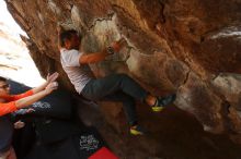 Bouldering in Hueco Tanks on 03/09/2019 with Blue Lizard Climbing and Yoga

Filename: SRM_20190309_1348060.jpg
Aperture: f/5.6
Shutter Speed: 1/160
Body: Canon EOS-1D Mark II
Lens: Canon EF 16-35mm f/2.8 L