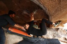 Bouldering in Hueco Tanks on 03/09/2019 with Blue Lizard Climbing and Yoga
Filename: SRM_20190309_1540000.jpg
Aperture: f/5.6
Shutter Speed: 1/250
Body: Canon EOS-1D Mark II
Lens: Canon EF 16-35mm f/2.8 L