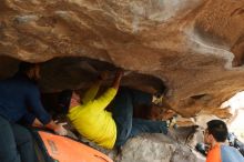 Bouldering in Hueco Tanks on 03/09/2019 with Blue Lizard Climbing and Yoga
Filename: SRM_20190309_1617470.jpg
Aperture: f/3.5
Shutter Speed: 1/400
Body: Canon EOS-1D Mark II
Lens: Canon EF 50mm f/1.8 II