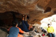 Bouldering in Hueco Tanks on 03/09/2019 with Blue Lizard Climbing and Yoga
Filename: SRM_20190309_1619000.jpg
Aperture: f/4.0
Shutter Speed: 1/500
Body: Canon EOS-1D Mark II
Lens: Canon EF 50mm f/1.8 II
