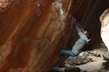 Bouldering in Hueco Tanks on 03/10/2019 with Blue Lizard Climbing and Yoga

Filename: SRM_20190310_1133490.jpg
Aperture: f/2.8
Shutter Speed: 1/320
Body: Canon EOS-1D Mark II
Lens: Canon EF 50mm f/1.8 II