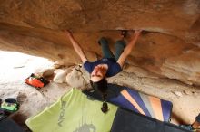 Bouldering in Hueco Tanks on 03/10/2019 with Blue Lizard Climbing and Yoga
Filename: SRM_20190310_1238010.jpg
Aperture: f/3.5
Shutter Speed: 1/320
Body: Canon EOS-1D Mark II
Lens: Canon EF 16-35mm f/2.8 L