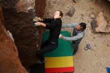 Bouldering in Hueco Tanks on 03/10/2019 with Blue Lizard Climbing and Yoga

Filename: SRM_20190310_1359471.jpg
Aperture: f/5.0
Shutter Speed: 1/250
Body: Canon EOS-1D Mark II
Lens: Canon EF 16-35mm f/2.8 L