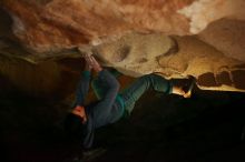 Bouldering in Hueco Tanks on 03/10/2019 with Blue Lizard Climbing and Yoga
Filename: SRM_20190310_1548550.jpg
Aperture: f/1.8
Shutter Speed: 1/100
Body: Canon EOS-1D Mark II
Lens: Canon EF 50mm f/1.8 II