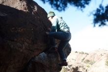 Bouldering in Hueco Tanks on 03/15/2019 with Blue Lizard Climbing and Yoga
Filename: SRM_20190315_1006550.jpg
Aperture: f/4.0
Shutter Speed: 1/2000
Body: Canon EOS-1D Mark II
Lens: Canon EF 50mm f/1.8 II