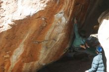 Bouldering in Hueco Tanks on 03/15/2019 with Blue Lizard Climbing and Yoga

Filename: SRM_20190315_1226040.jpg
Aperture: f/4.0
Shutter Speed: 1/400
Body: Canon EOS-1D Mark II
Lens: Canon EF 50mm f/1.8 II