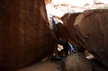 Bouldering in Hueco Tanks on 03/15/2019 with Blue Lizard Climbing and Yoga
Filename: SRM_20190315_1604070.jpg
Aperture: f/7.1
Shutter Speed: 1/250
Body: Canon EOS-1D Mark II
Lens: Canon EF 16-35mm f/2.8 L
