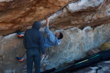 Bouldering in Hueco Tanks on 03/17/2019 with Blue Lizard Climbing and Yoga
Filename: SRM_20190317_1009030.jpg
Aperture: f/4.0
Shutter Speed: 1/250
Body: Canon EOS-1D Mark II
Lens: Canon EF 50mm f/1.8 II