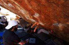 Bouldering in Hueco Tanks on 03/17/2019 with Blue Lizard Climbing and Yoga
Filename: SRM_20190317_1308180.jpg
Aperture: f/5.6
Shutter Speed: 1/200
Body: Canon EOS-1D Mark II
Lens: Canon EF 16-35mm f/2.8 L