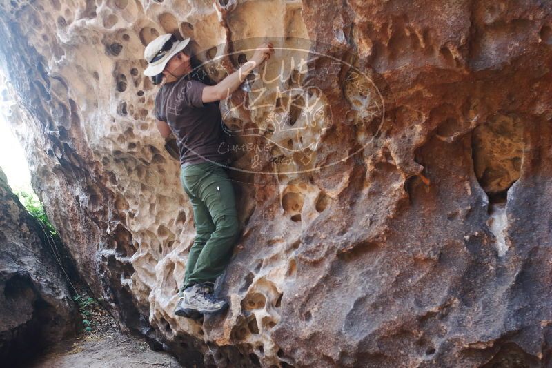 Bouldering in Hueco Tanks on 04/26/2019 with Blue Lizard Climbing and Yoga

Filename: SRM_20190426_1221100.jpg
Aperture: f/3.2
Shutter Speed: 1/200
Body: Canon EOS-1D Mark II
Lens: Canon EF 50mm f/1.8 II