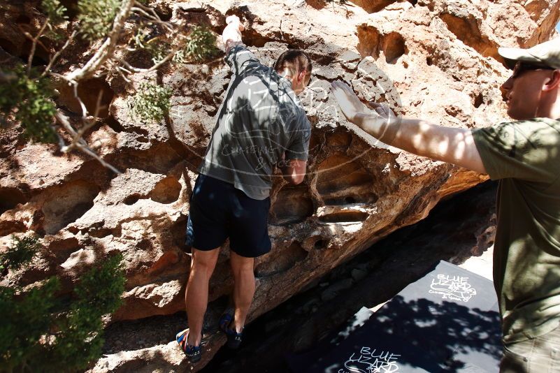 Bouldering in Hueco Tanks on 06/15/2019 with Blue Lizard Climbing and Yoga

Filename: SRM_20190615_1003110.jpg
Aperture: f/5.0
Shutter Speed: 1/500
Body: Canon EOS-1D Mark II
Lens: Canon EF 16-35mm f/2.8 L