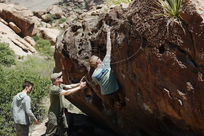Bouldering in Hueco Tanks on 06/15/2019 with Blue Lizard Climbing and Yoga

Filename: SRM_20190615_1359370.jpg
Aperture: f/4.0
Shutter Speed: 1/800
Body: Canon EOS-1D Mark II
Lens: Canon EF 50mm f/1.8 II