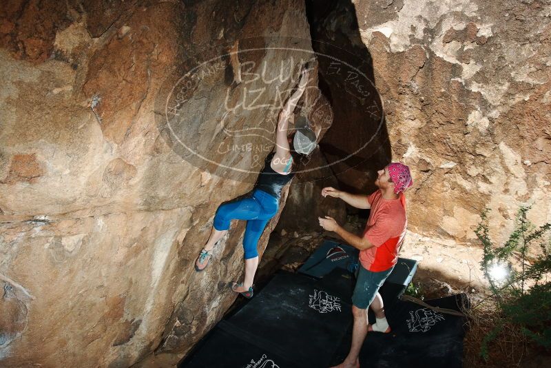 Bouldering in Hueco Tanks on 06/23/2019 with Blue Lizard Climbing and Yoga

Filename: SRM_20190623_1022520.jpg
Aperture: f/8.0
Shutter Speed: 1/250
Body: Canon EOS-1D Mark II
Lens: Canon EF 16-35mm f/2.8 L