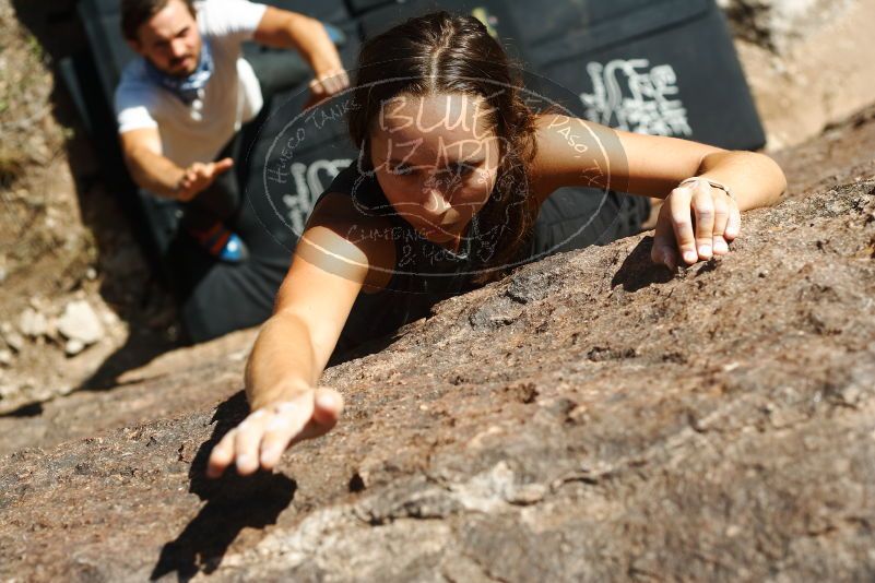 Bouldering in Hueco Tanks on 08/02/2019 with Blue Lizard Climbing and Yoga

Filename: SRM_20190802_1012220.jpg
Aperture: f/4.0
Shutter Speed: 1/800
Body: Canon EOS-1D Mark II
Lens: Canon EF 50mm f/1.8 II