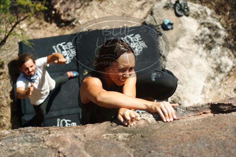 Bouldering in Hueco Tanks on 08/02/2019 with Blue Lizard Climbing and Yoga

Filename: SRM_20190802_1013210.jpg
Aperture: f/4.0
Shutter Speed: 1/1000
Body: Canon EOS-1D Mark II
Lens: Canon EF 50mm f/1.8 II