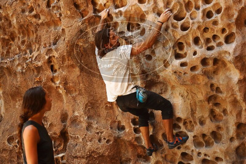 Bouldering in Hueco Tanks on 08/02/2019 with Blue Lizard Climbing and Yoga

Filename: SRM_20190802_1325370.jpg
Aperture: f/4.0
Shutter Speed: 1/250
Body: Canon EOS-1D Mark II
Lens: Canon EF 50mm f/1.8 II