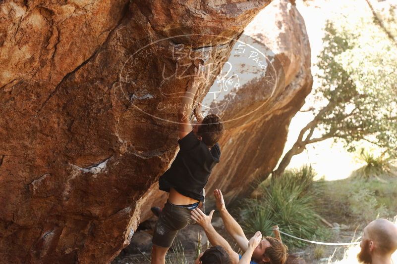 Bouldering in Hueco Tanks on 08/31/2019 with Blue Lizard Climbing and Yoga

Filename: SRM_20190831_1104240.jpg
Aperture: f/3.5
Shutter Speed: 1/320
Body: Canon EOS-1D Mark II
Lens: Canon EF 50mm f/1.8 II