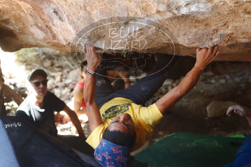 Bouldering in Hueco Tanks on 08/31/2019 with Blue Lizard Climbing and Yoga

Filename: SRM_20190831_1313190.jpg
Aperture: f/3.2
Shutter Speed: 1/200
Body: Canon EOS-1D Mark II
Lens: Canon EF 50mm f/1.8 II