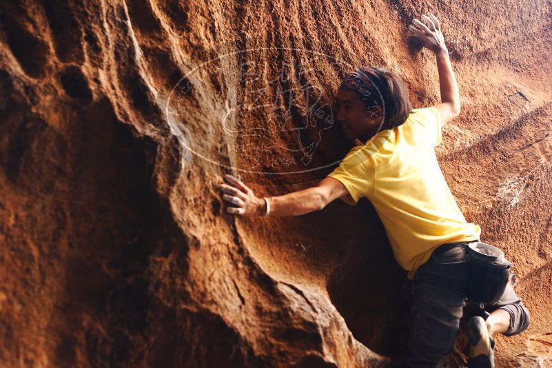 Bouldering in Hueco Tanks on 08/31/2019 with Blue Lizard Climbing and Yoga

Filename: SRM_20190831_1752410.jpg
Aperture: f/2.8
Shutter Speed: 1/160
Body: Canon EOS-1D Mark II
Lens: Canon EF 50mm f/1.8 II