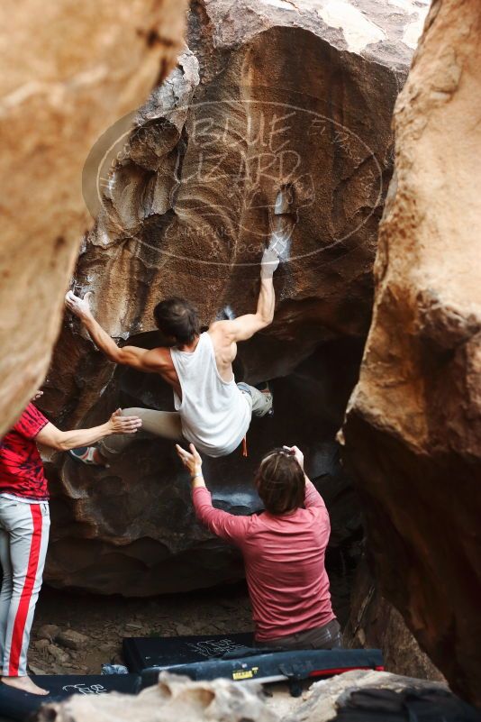 Bouldering in Hueco Tanks on 10/28/2019 with Blue Lizard Climbing and Yoga

Filename: SRM_20191028_1338480.jpg
Aperture: f/3.2
Shutter Speed: 1/250
Body: Canon EOS-1D Mark II
Lens: Canon EF 50mm f/1.8 II