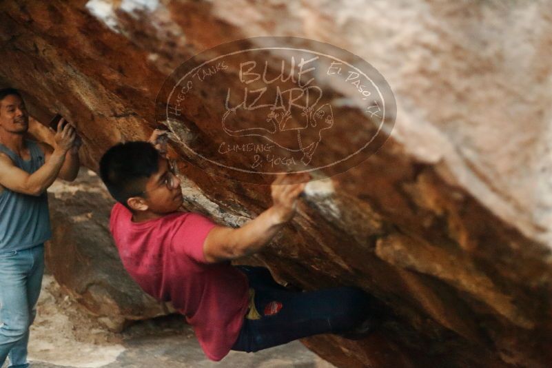 Bouldering in Hueco Tanks on 11/09/2019 with Blue Lizard Climbing and Yoga

Filename: SRM_20191109_1814260.jpg
Aperture: f/1.8
Shutter Speed: 1/80
Body: Canon EOS-1D Mark II
Lens: Canon EF 50mm f/1.8 II
